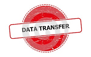 data transfer stamp on white