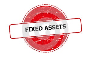 fixed assets stamp on white