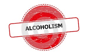 alcoholism stamp on white