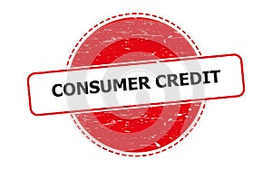 consumer credit stamp on white