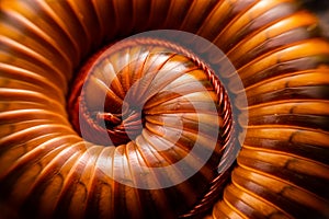 Millipede curl on ground