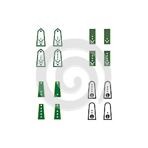 Millitary rank insignia symbol icon illustration