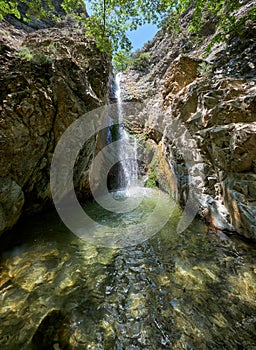 The Millomeris waterfall. Platres, Cyprus