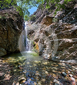 The Millomeris waterfall. Platres, Cyprus