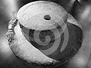 Mills used to use heavy stones to grind down the wheat into flour