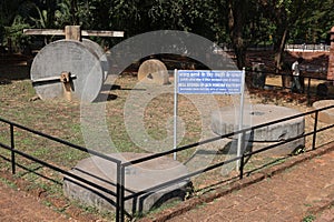 Millstones of Gunpowder Factory, Old Goa, India