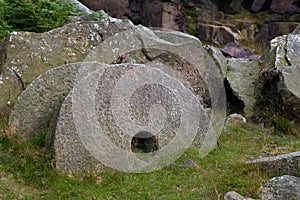 Millstones in the Peak district England