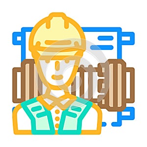 millwright repair worker color icon vector illustration