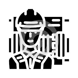 millwright repair worker glyph icon vector illustration photo