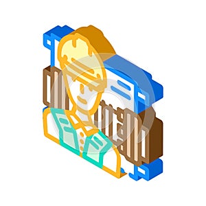 millwright repair worker isometric icon vector illustration photo