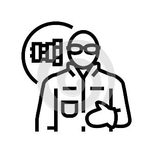 millwright repair worker line icon vector illustration photo