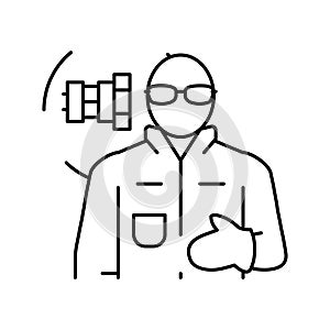 millwright repair worker line icon vector illustration photo