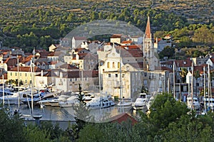 Milna port on sunny summer day photo