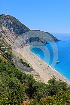 Milos beach on the Ionian island of Lefkada