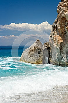 Milos beach on Lefkada island, Greece -3