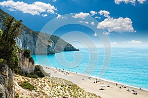 Milos beach on Lefkada island, Greece.