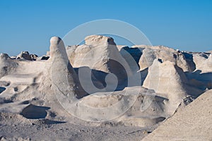 Milos island Greece detail of Sarakiniko Beach in summer time