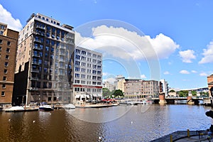 Milwaukee River Walk cityscape view