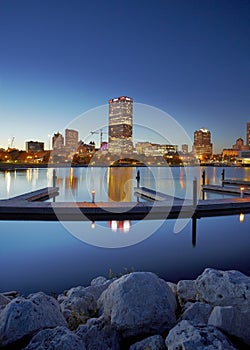 Milwaukee City Skyline from Harbor