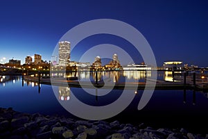 Milwaukee City Skyline over Harbor