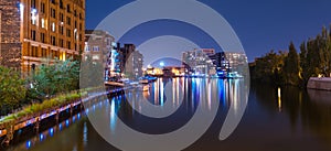 Milwaukee River walk at night