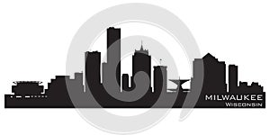 Milwaukee Wisconsin city skyline. Detailed vector silhouette