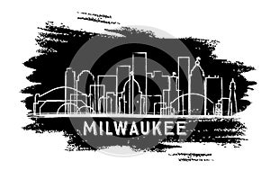 Milwaukee Wisconsin Skyline Silhouette. Hand Drawn Sketch.