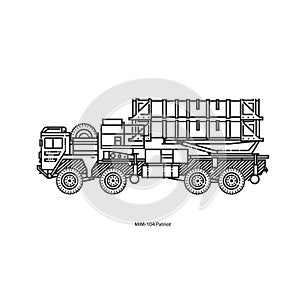 MIM-104 Patriot - American surface-to-air missile system. Vector illustration photo