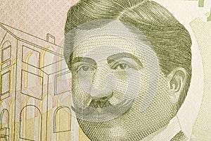 Mimar Kemaleddin a closeup portrait from Turkish money