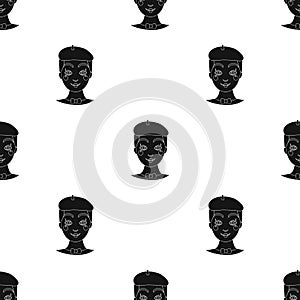 Mime artist icon in black style isolated on white background. Event service pattern