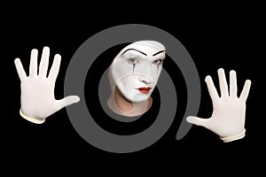 Mime isolated on a black background