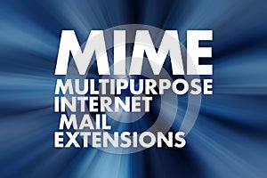 MIME - Multipurpose Internet Mail Extensions acronym, business concept background