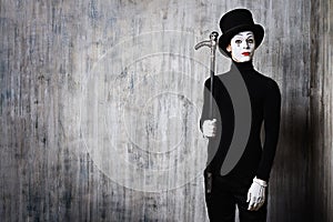 Mime and a stick