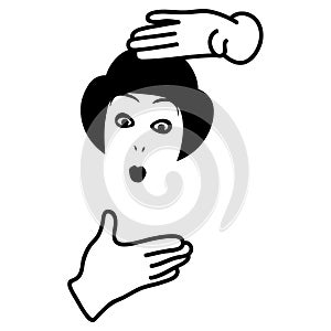 Mime vector eps Hand drawn, Vector, Eps, Logo, Icon, crafteroks, silhouette Illustration for different uses