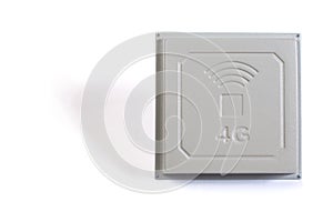 MIMO 4G antenna isolated on a white. Sign of 4G signal photo
