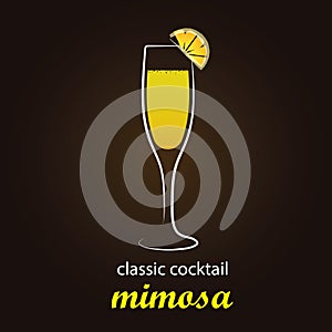 Mimosa Cocktail in authentic Flute glass