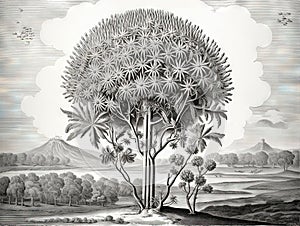 Mimosa tree Pineapple tree  Made With Generative AI illustration