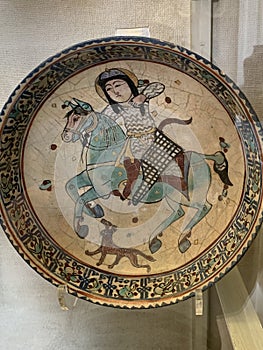 Mina'i ware is a type of Persian pottery developed in Kashan, Iran, leading up to the Mongol invasion of Persia in 1219