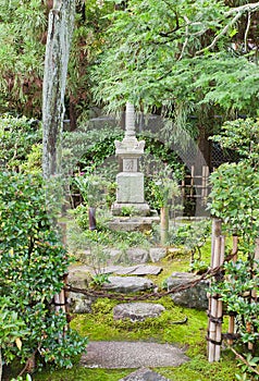 Minamoto Yorimasa tomb in Byodoin Temple in Uji, Japan