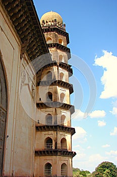 A Minar of Gol Gumbaz, Bijapur
