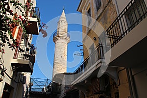 minaret (aga ahmet) in chania in crete (greece)