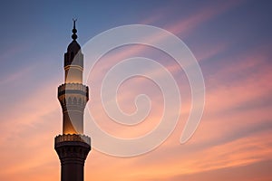 Minaret Against the Sunset