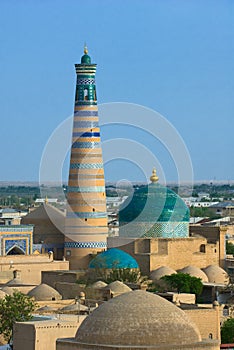 Minaret in ancient city of Khiva