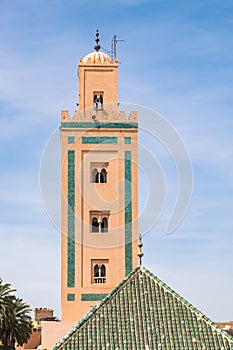 Minaret of the Ben Youssef Madrasa in Marrakech