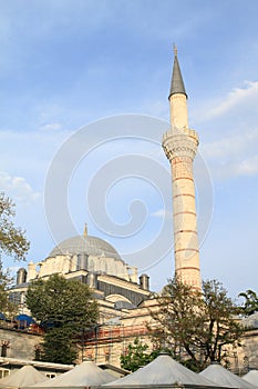 Minaret of Beyazit Mosque in Istanbul