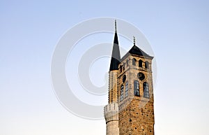 Minaret and clock tower