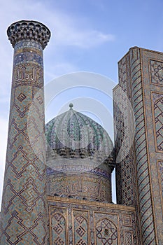 Minaret and dome, The Registan, Samarkand, Uzbekistan