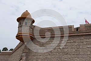 Minaret in the eighteenth century fortress in Callao, Peru