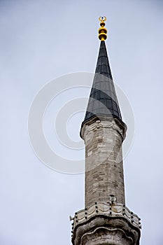 Minaret of famous Fatih mosque