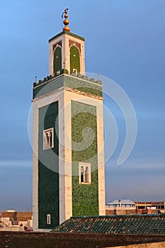 Minaret of the Grande Mosque of Bou Inania Madrasa, Meknes, Morocco